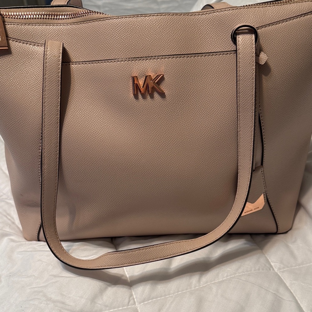 Michael Kors Blush Pink Leather Tote With Rose Gold Hardware